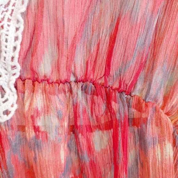 Free People Daydreamer Batwing Sleeve Lace Blouse Sz M Gypsy Boho Peasant - Picture 10 of 10